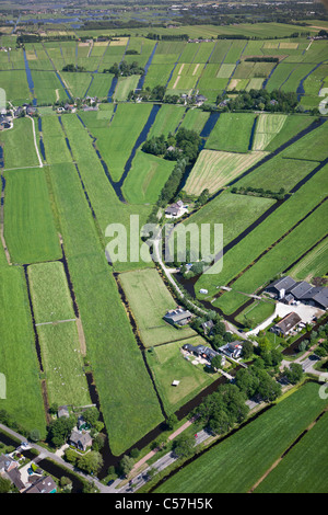 Les Pays-Bas, Woerden, terres agricoles dans la région de polder. Vue aérienne. Banque D'Images