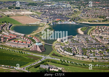 Les Pays-Bas, Houten, quartier résidentiel moderne. Vue aérienne.