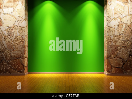Empty Room Interior 3D render Banque D'Images