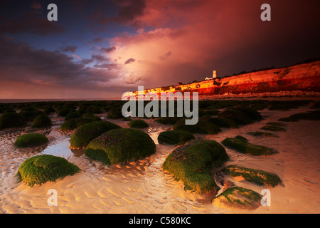 Au coucher du soleil à Norfolk Hunstanton Banque D'Images