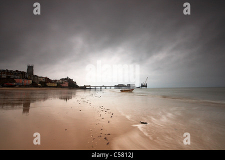 Plage de Cromer, Norfolk en hiver Banque D'Images