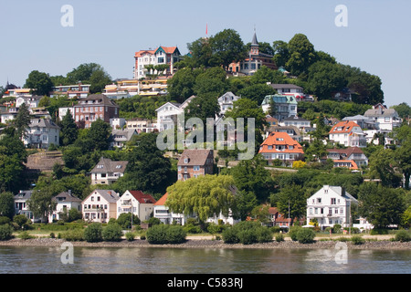 Blankenese, république fédérale, l'Allemagne, l'Elbberg, Brunnenhof, Elbhang, Elbverlauf Elbvorort Elbufer,,, l'Europe, à Hambourg, à hanséatique Banque D'Images