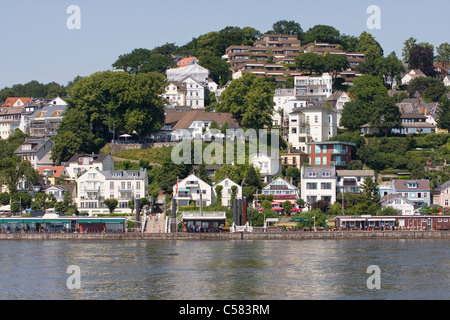 Blankenese, république fédérale, l'Allemagne, l'Elbberg, Brunnenhof, Elbhang, Elbverlauf Elbvorort Elbufer,,, l'Europe, à Hambourg, à hanséatique Banque D'Images