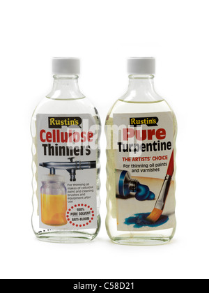 Diluant cellulosique et diluants pour peinture térébenthine pure parfois utilisé en tant qu'Inhalant Banque D'Images