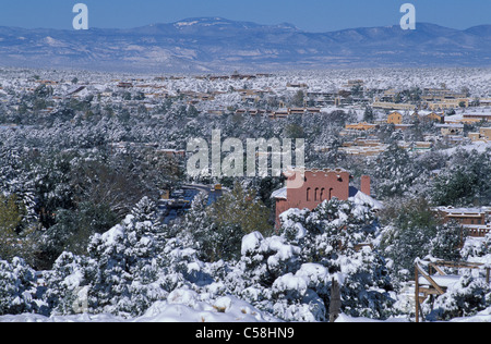 L'hiver, la neige, Santa Fe, New Mexico, USA, United States, Nord, paysage, bilking Banque D'Images