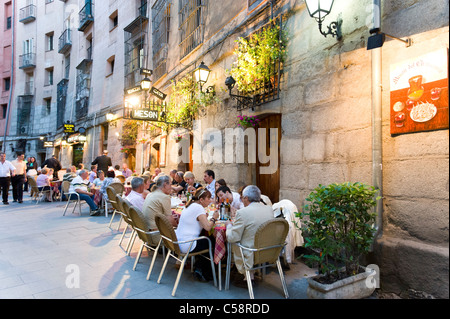 Restaurant Meson del Champinon sur Calle Cava de San Miguel, Madrid, Espagne Banque D'Images