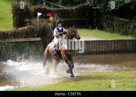 Cheval et cavalier Henbury Angleterre Cheshire Hall Banque D'Images