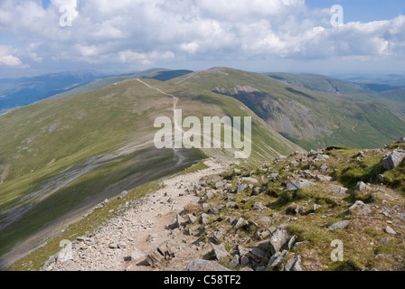 Vue de l'homme inférieur Helvellyn vers le côté blanc, soulever et le Dodds Banque D'Images