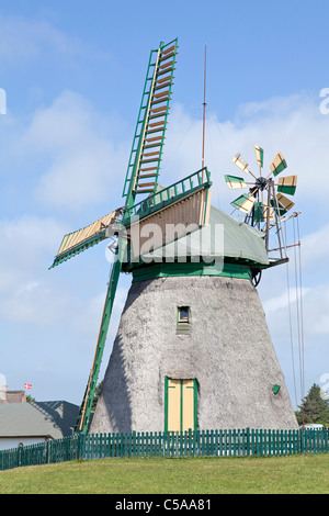 Moulin, village Nebel, Amrum Island, au nord de la Frise, Schleswig-Holstein, Allemagne Banque D'Images