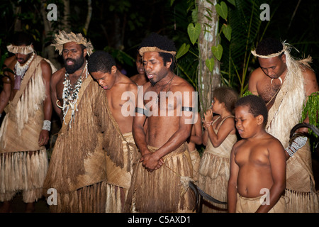 Cérémonies locales effectuées par les populations autochtones du Vanuatu Banque D'Images