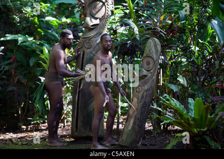 Cérémonies locales effectuées par les populations autochtones du Vanuatu Banque D'Images