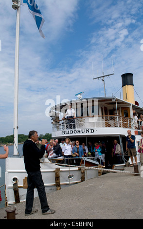 L'archipel de Stockholm dernière vapeur au charbon Le S/S Blidösund célèbre son 100e anniversaire de l'île de Rödlöga. Banque D'Images