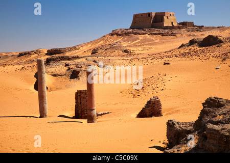Église de la colonnes de granite, Old Dongola, le nord du Soudan, Afrique Banque D'Images