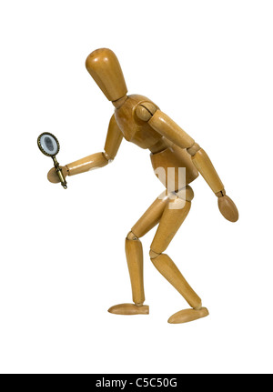 Les empreintes digitales de l'examen à la loupe permet d'obtenir une vue plus précise sur les choses - chemin inclus Banque D'Images