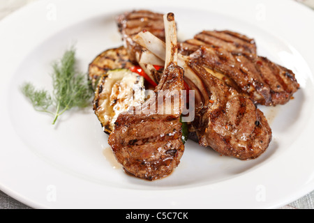 La viande grillée côtes Banque D'Images