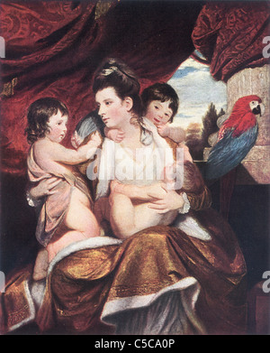 Tableau par Sir Joshua Reynolds, 'Portrait de Lady Cockburn et ses enfants", École d'anglais ; Huile sur toile 1773 Banque D'Images