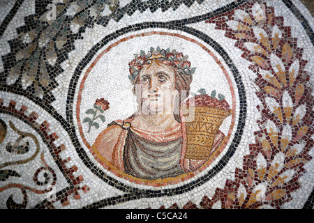 Mosaïque romaine, musée du Bardo, Tunis, Tunisie Banque D'Images