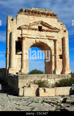 Arc de Trajan (116 AD), de Makthar, en Tunisie Banque D'Images