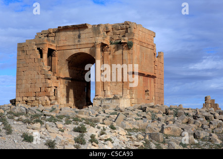 Arc romain, (195 AD), Haïdra, Tunisie, de Makthar Banque D'Images