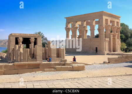 Kiosque de Trajan (2e siècle), l'île de Philae, Aswan, Egypte Banque D'Images