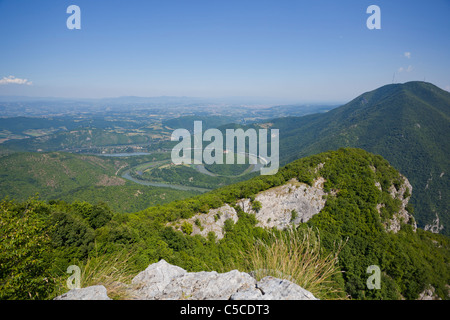 River Zapadna Morava, Serbie, Mountain Kablar, Jelica, meander Banque D'Images