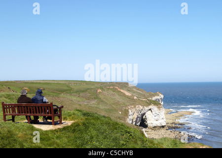 Flamborough Head Dyke chalk pointe danois Banque D'Images