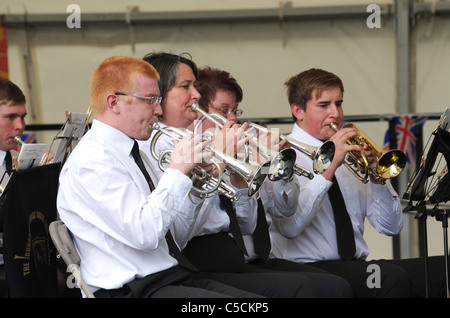 La gorge d'Ironbridge Brass Band Festival 2011 cornet et trompette de la ville de Newport Band Banque D'Images