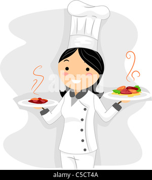 Illustration d'un chef au travail Banque D'Images