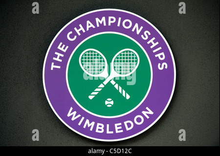 Logo de Wimbledon s'identifier les motifs lors de l'édition 2011 des Championnats de tennis de Wimbledon Banque D'Images