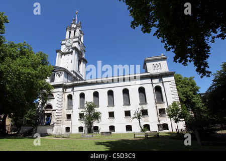 St Anne's Church, Limehouse, Londres, Angleterre, Royaume-Uni. Architecte Nicholas Hawksmoor. Banque D'Images
