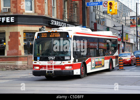 Système de transport en commun de Toronto avec bus électriques hybrides, ttc/support à bicyclettes ontario canada Banque D'Images