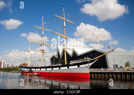 Le Tall Ship Glenlee amarré à Glasgow's Riverside Museum, Pointhouse Quay, l'Écosse. Banque D'Images
