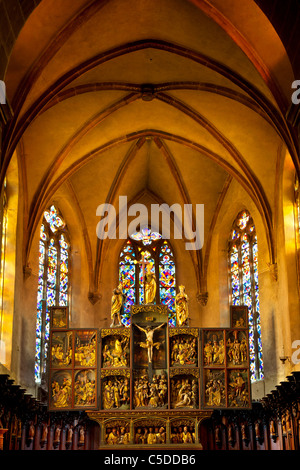 Autel de l'église Sainte Croix, Kaysersberg Haut-Rhin Alsace France Banque D'Images