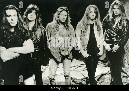 SKID ROW photo promotionnelle de groupe de heavy metal américain l : Rachel Bolan, Dave Sabo, Rob Affuso, Scotti Hill, Sebastian Bach Banque D'Images