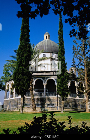 Église Haute Galilée des Béatitudes, site de sermon sur la montagne Banque D'Images