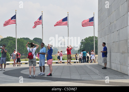 Le Washington Monument est un obélisque près de l'extrémité ouest de la National Mall à Washington, D.C. Banque D'Images