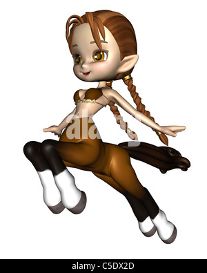 Toon mignonne femme centaure - Brown Banque D'Images