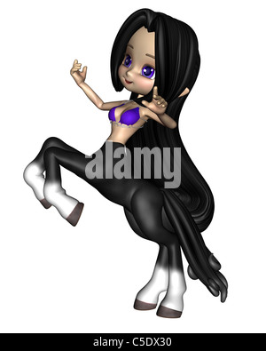 Toon mignonne femme centaure - Black Banque D'Images