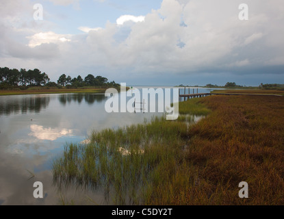 L'approche des orages sur un matin d'été près de l'Apalachicola, Florida Banque D'Images