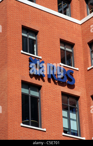 Le logo de la banque RBS, Brindley Place, Birmingham, Angleterre, RU Banque D'Images