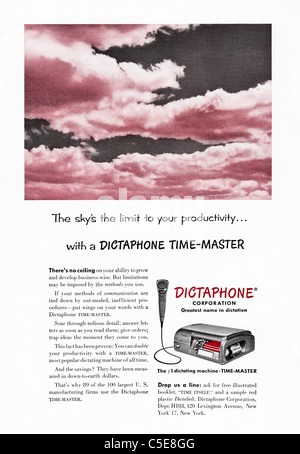 Annonce des années 1950 dans le magazine américain advertising dictaphone enregistreur Banque D'Images