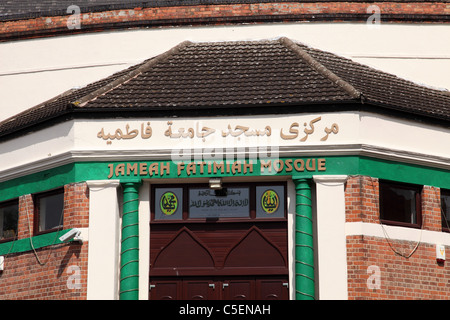 La mosquée Fatimiah Jameah dans la zone Champs de la forêt de Nottingham, Angleterre, Royaume-Uni Banque D'Images