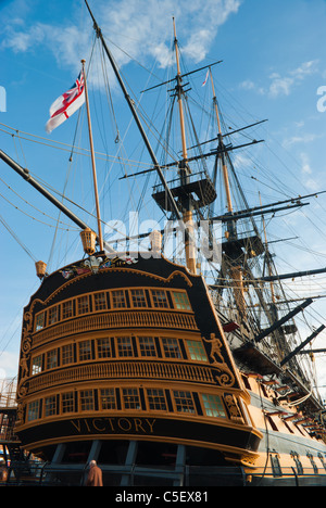 Nelson's célèbre navire amiral, le HMS Victory à Portsmouth Banque D'Images