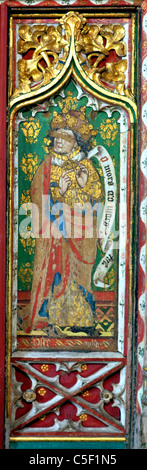 Thornham, Norfolk, jubé, Prophète Osée, 15e siècle, peint jubé prophètes de l'Ancien Testament Banque D'Images