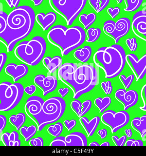 Illustration d'arrière-plan avec motif cardiaque sans couture Banque D'Images