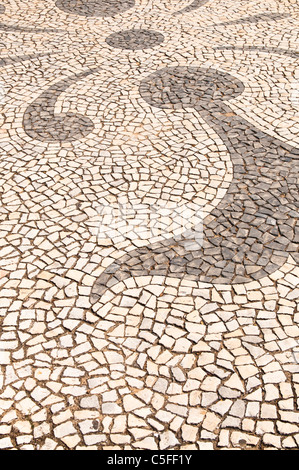 La mosaïque du centre-ville de Faro, Algarve Portugal Banque D'Images