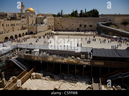Rénovation d'un site à côté de la Jewish mur occidental et le mont du temple dans la vieille ville de Jérusalem Israël Banque D'Images