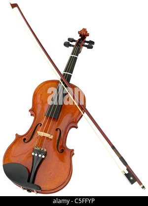 Violon et félicitations isolées avec clipping path Banque D'Images