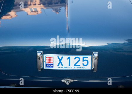 Maserati 3500 GT avec la plaque d'immatriculation Monaco, Monte Carlo, Monaco Banque D'Images