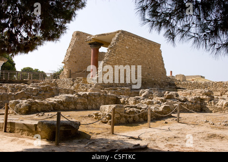 Les anciennes ruines du palais minoen de la roi Minos et le Minotaure. Knossos, Crète, Grèce. Banque D'Images